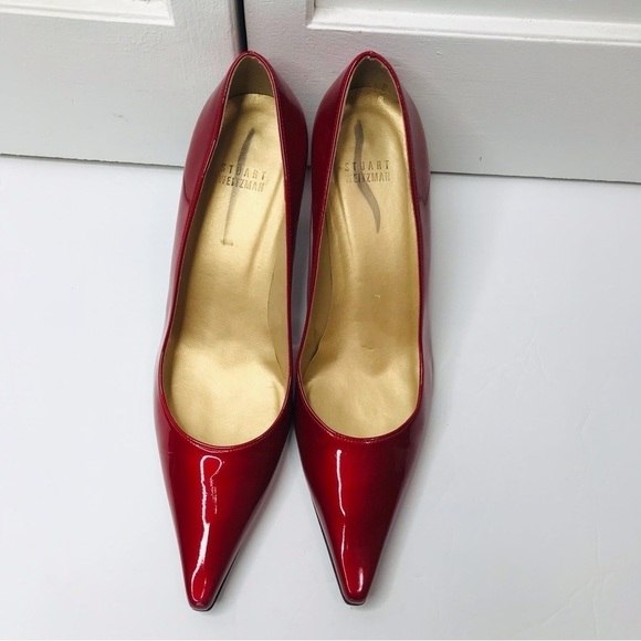 STUART WEITZMAN Candy Apple Patent Leather Pumps 9.5M - Picture 4 of 8